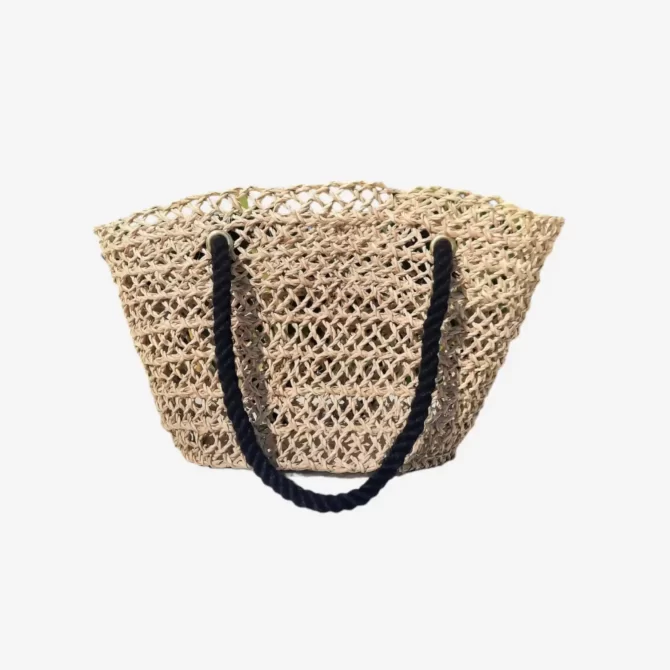 Black Lace Cabana Chic Straw Bag - Boho Chic