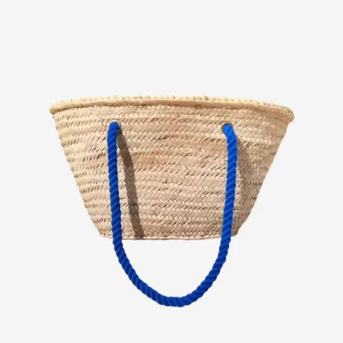 Blue Bachelorette Straw Bag - Market Bag - Beach Bag