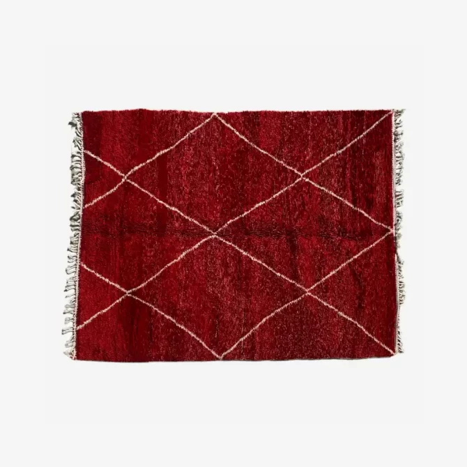 Handmade Moroccan Beni Ourain Rug - Rectory Red