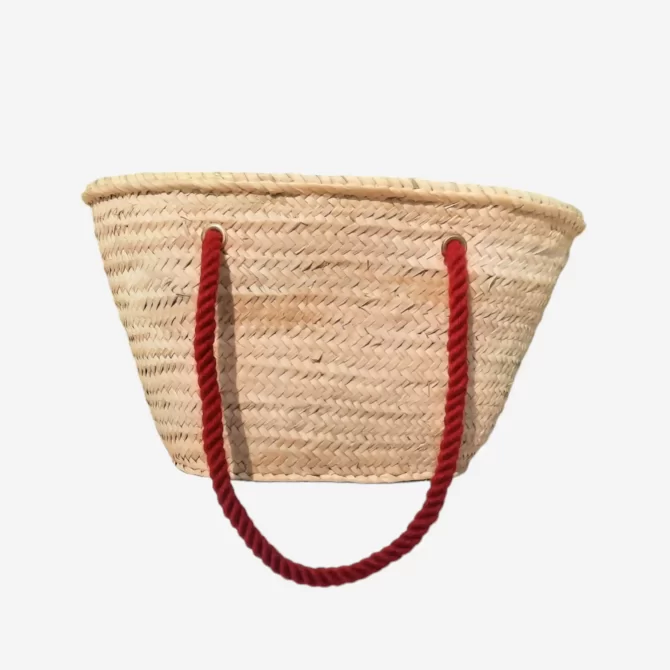 Bachelorette Straw Bag - Beach Bag - Red Strap