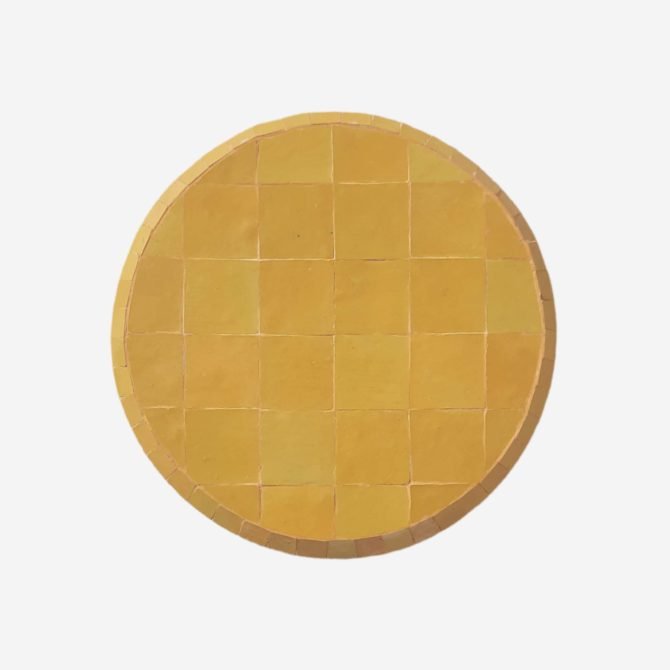 Zellige Table - Yellow Squared Tiles